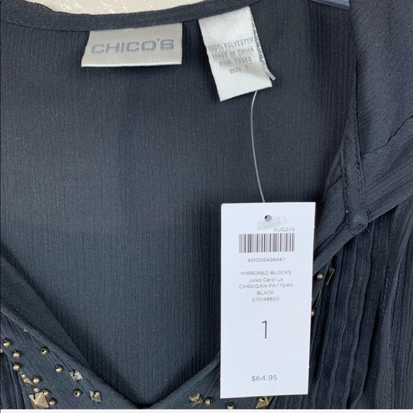 Chico’s Black Sheer Hooded BoHo Style Tunic Blouse - Picture 6 of 8